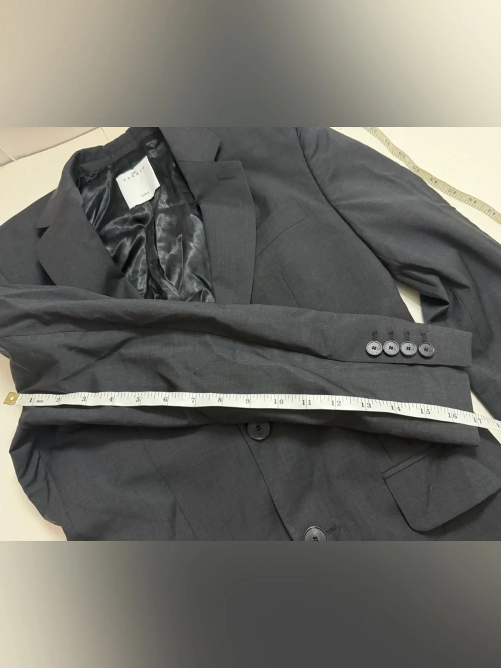 Sandro Paris - Black Single-Button Tailored Blazer - Picture 13 of 13